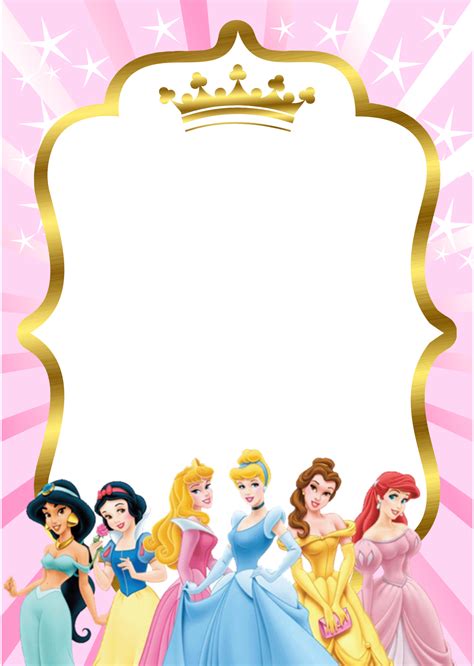 fundo convite princesas|Convite de princesas da disney Para Editar Grátis Online